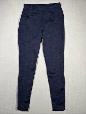 Title Nine Crash Polartec Tights Women’s Small Navy Fleece Lined Zipper Pocket